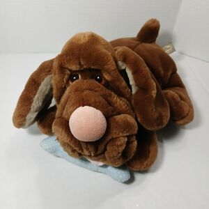 Wrinkles Dog Puppet Plush Vintage With Bone